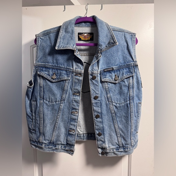 90’s Harley Davidson Jean Vest - Picture 2 of 4